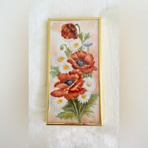 Vintage Floral Enamel Painting